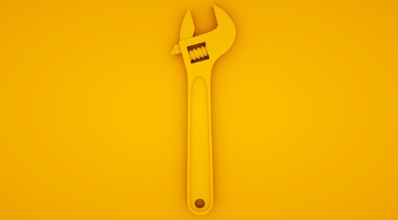 yellow spanner on a yellow background