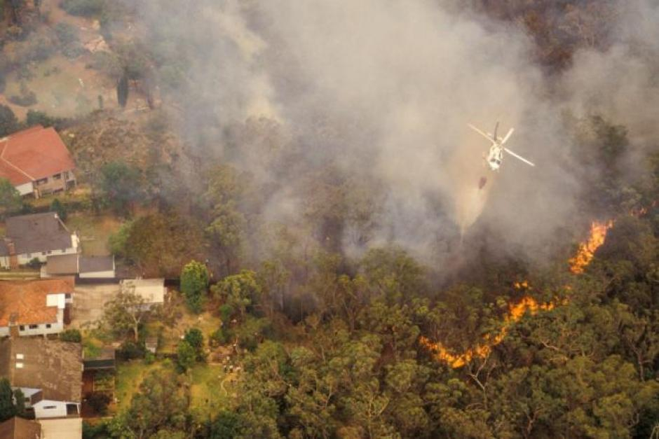 aerial view of bush fire 
