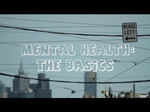 Mental Health the Basics written across a city skyline