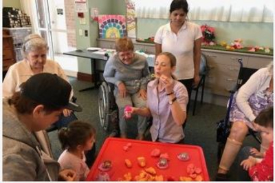 An inter generational playgroup at a Brisbane aged care facility